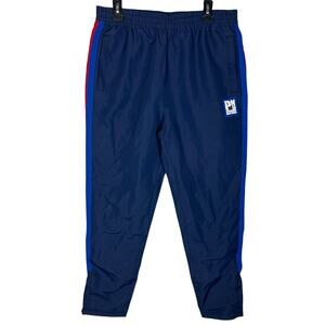 Parish Nation Track Pants Men's Large Navy Blue 2 Stripes Mesh Lined Ankle Zip‎